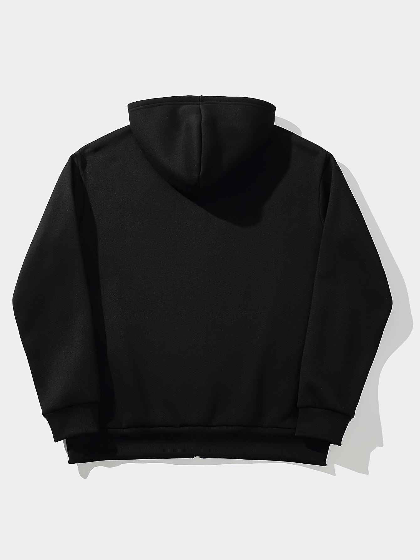 Men'S Black Hooded Zip-Up Sweatshirt with NYC Graphic