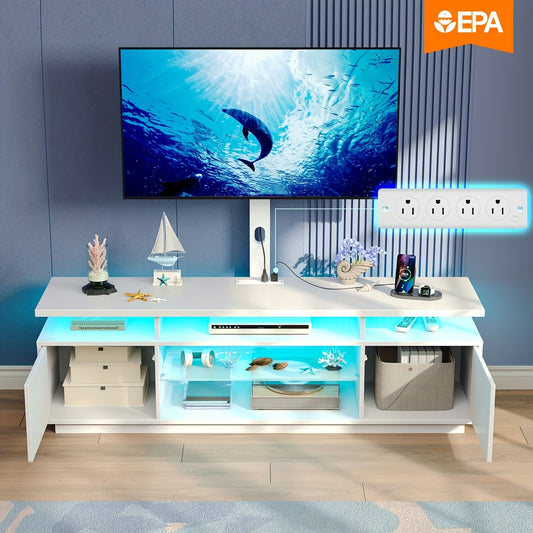 Heavy-Duty Modern TV Stand with Rotating Base .