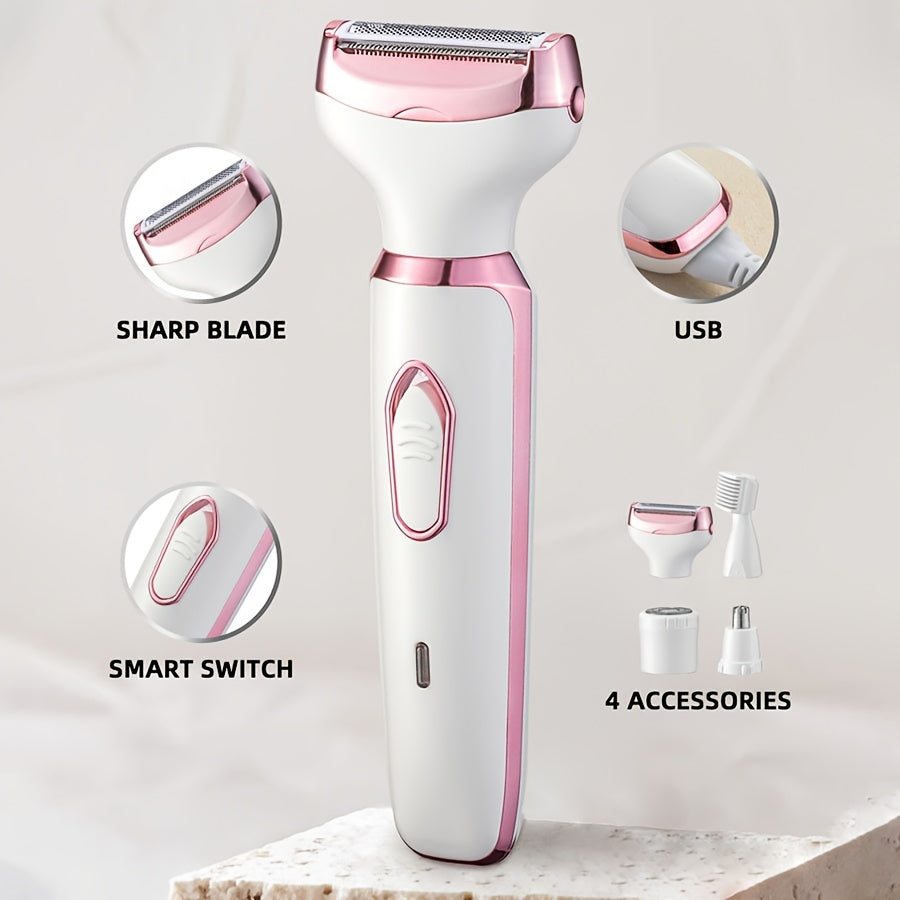 Women's 4-in-1 Hair Remover, Shaver & Trimmer .