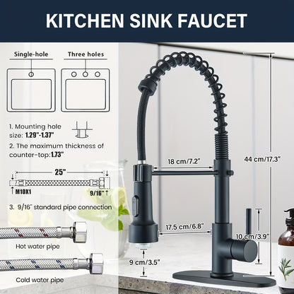 Matte Black LED Kitchen Faucet