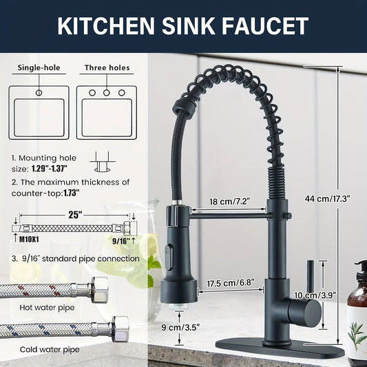 Matte Black LED Kitchen Faucet