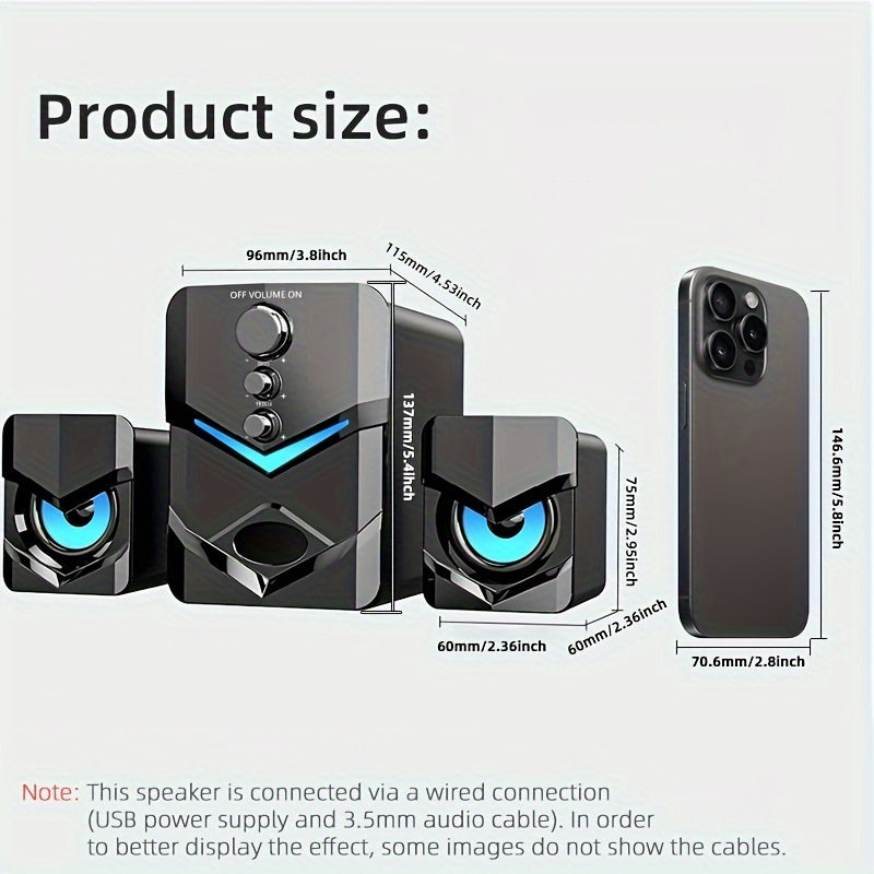 High-Quality 2.1 Stereo Desktop Speaker.