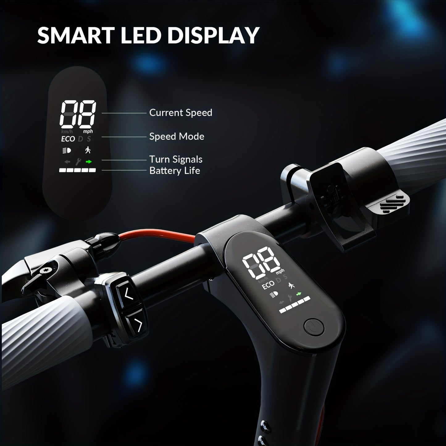 Adult Electric Scooter with App Connectivity - 300W Motor, 18 MPH Speed & 12.4-Mile Range, Dual Brakes .