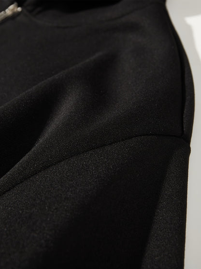 Men'S Black Hooded Zip-Up Sweatshirt with NYC Graphic
