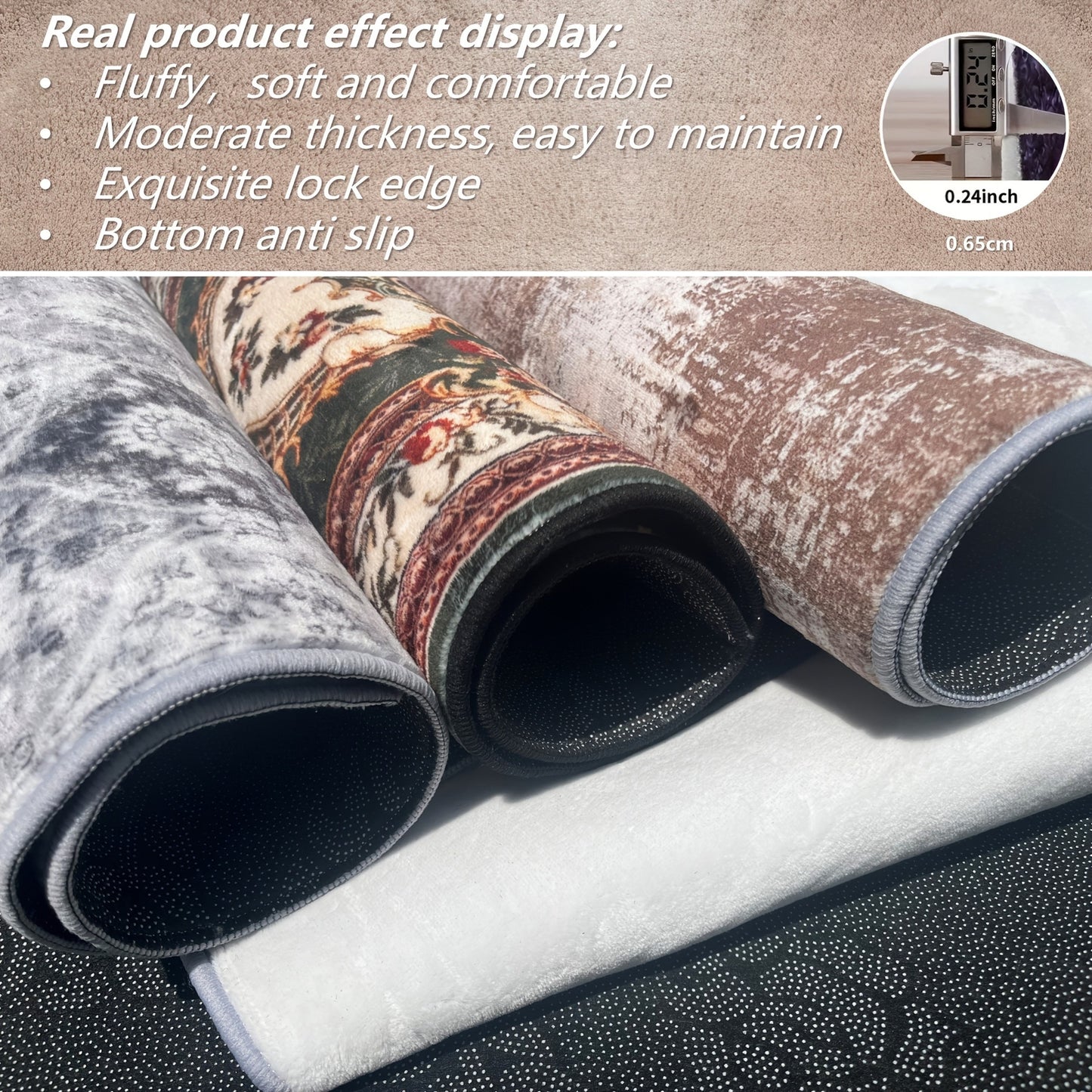 1pc Luxury Velvet Area Mat .