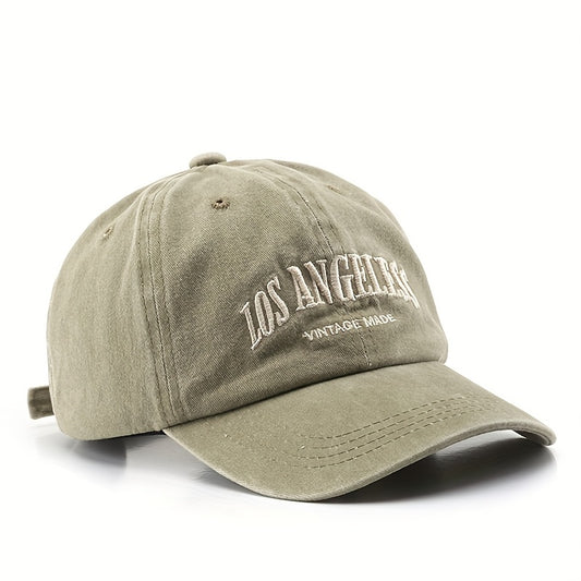 LOS ANGELLES Washed Soft Top Embroidered Baseball Cap.