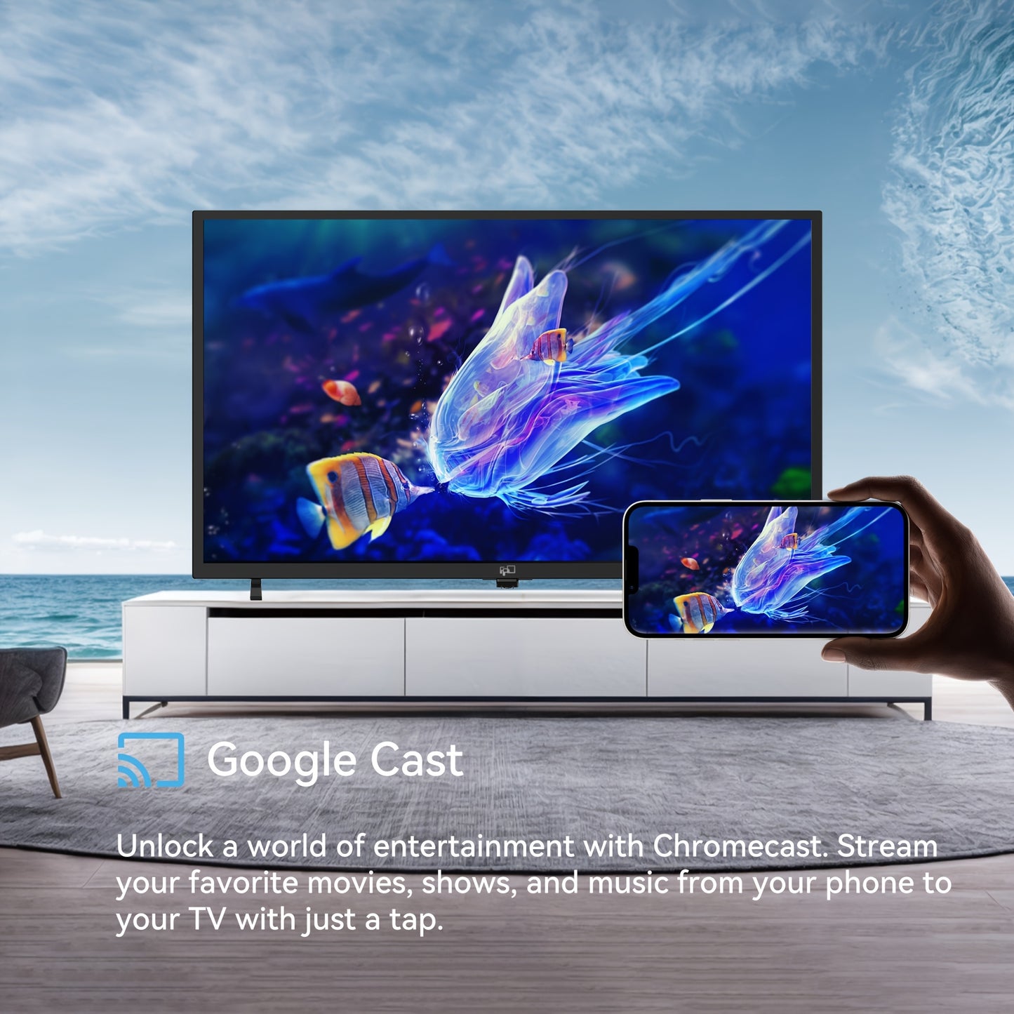 FPD 40 Inch Smart TV Google TV 1080P Full HD, with Built In Google Play And Google Cast, HDR 10, Audio, Voice Remote, Streaming Live TV ( Palette Series, CG40-P3, Model 2025)