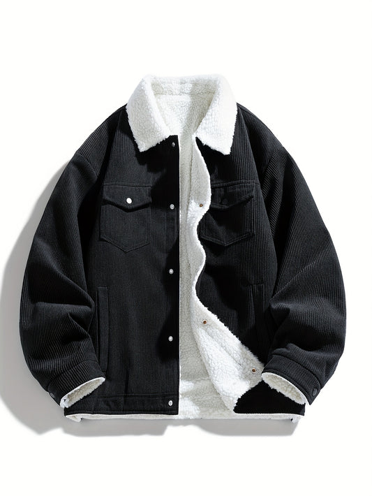 Men's Plush Corduroy Jacket - New Autumn/Winter Trendy Warm Workwear Style Couple Coat 2452XL