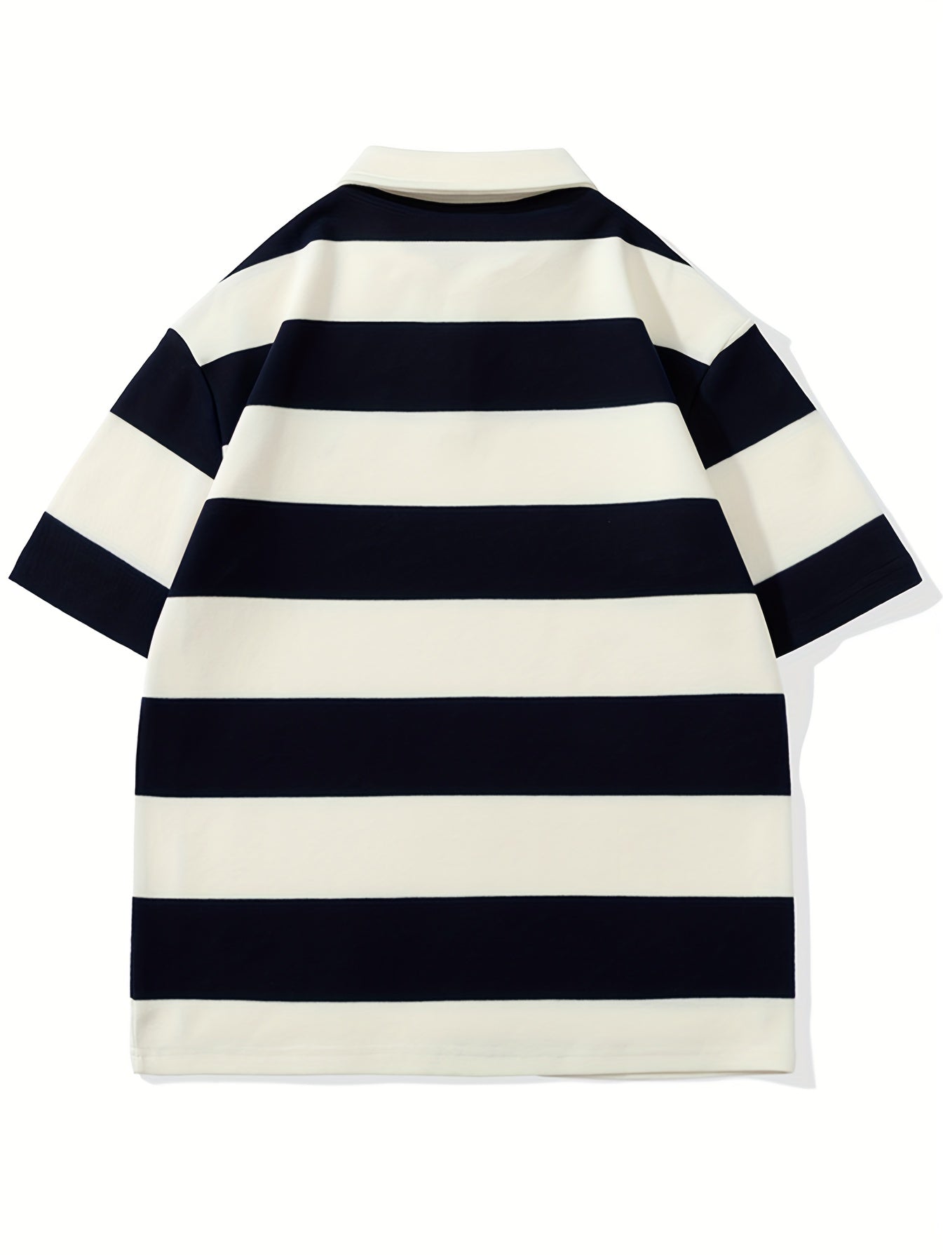 Breathable Cotton Summer Men's Casual Striped Short Sleeve Shirt .