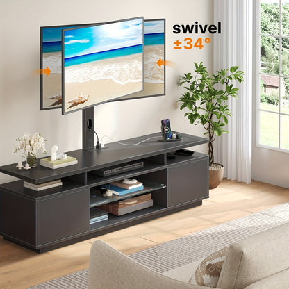 Heavy-Duty Modern TV Stand with Rotating Base .